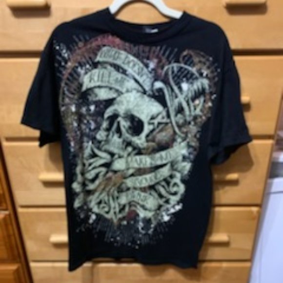 2009 LA Ink &  TM discovery 2009  What doesn't kill  me makes me stronger Tee - Picture 1 of 12